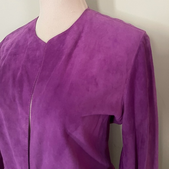🆕 Scrupoli Lavender Suede Jacket Sz: 10 [IT 44] - Picture 9 of 11